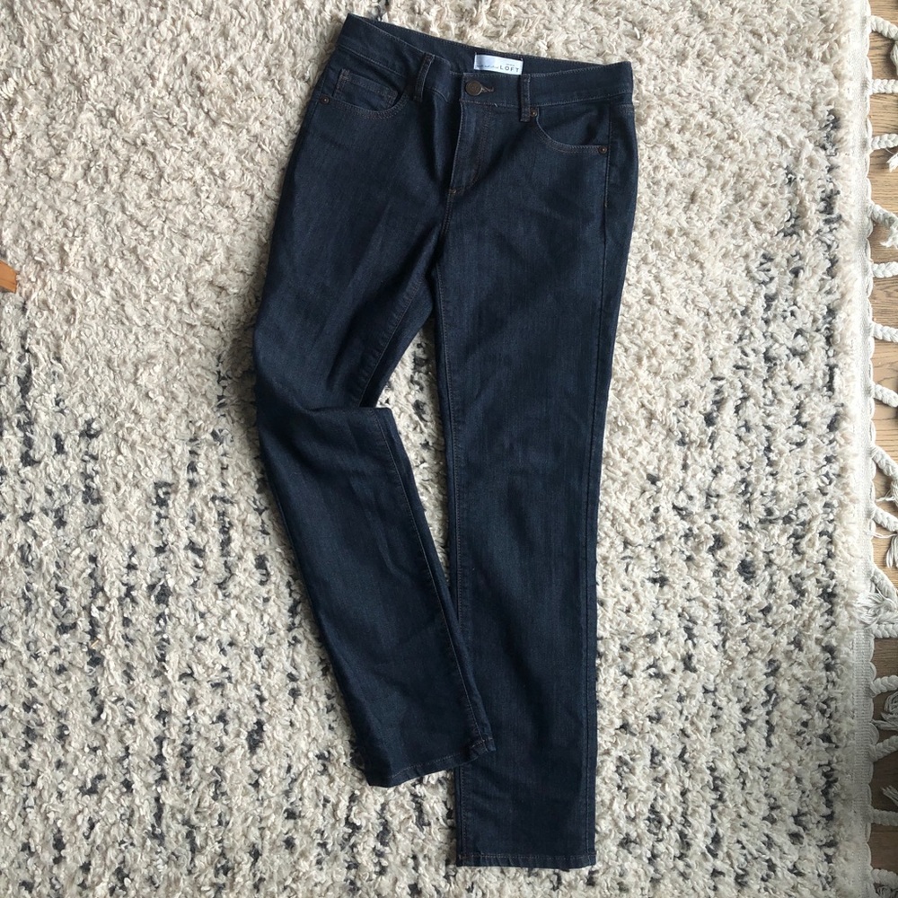 LOFT Modern Straight Leg Jeans Dark Indigo wash Sz 4